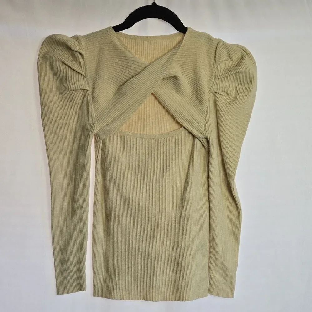 SHEIN Cream Ribbed Knit Top